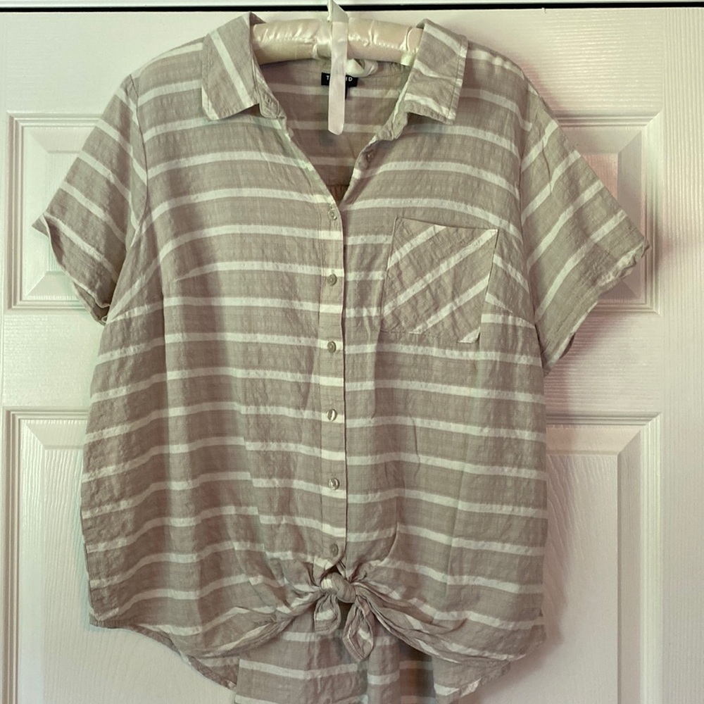 Linen blend top